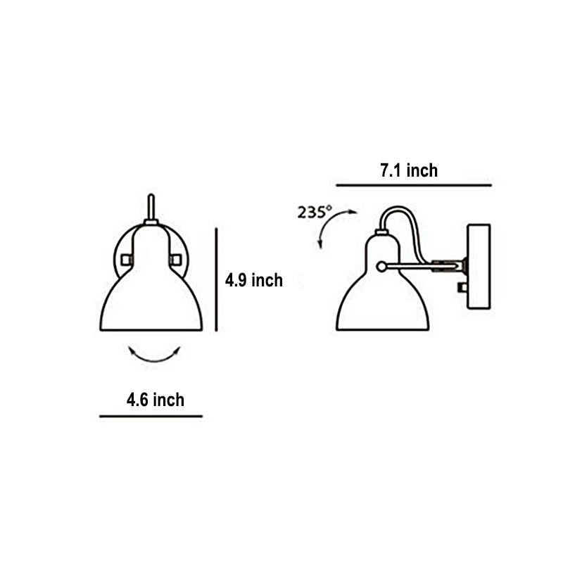 Rotatable White Glass Shade Modern Nordic Wall Sconce