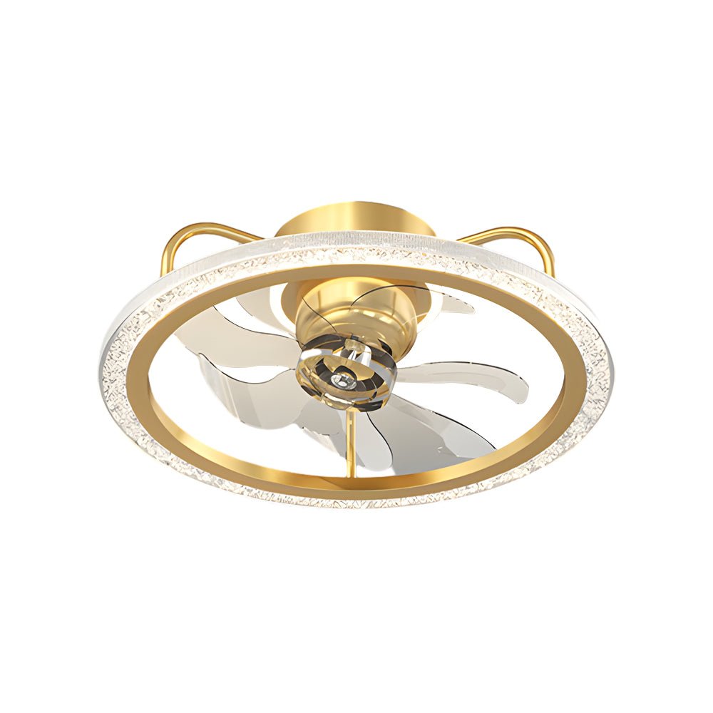 360° Rotating Flush Mount Ceiling Fan Light with LED Dimmable
