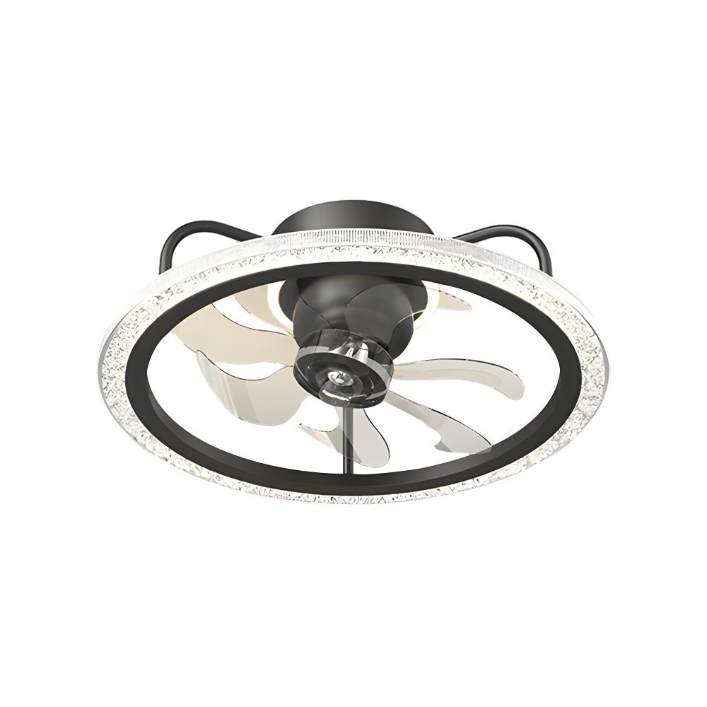 360° Rotating Flush Mount Ceiling Fan Light with LED Dimmable