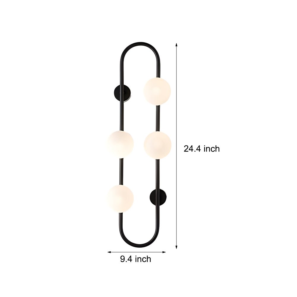 Modern 4-Globe Glass Bubble Wall Sconce with LED Light