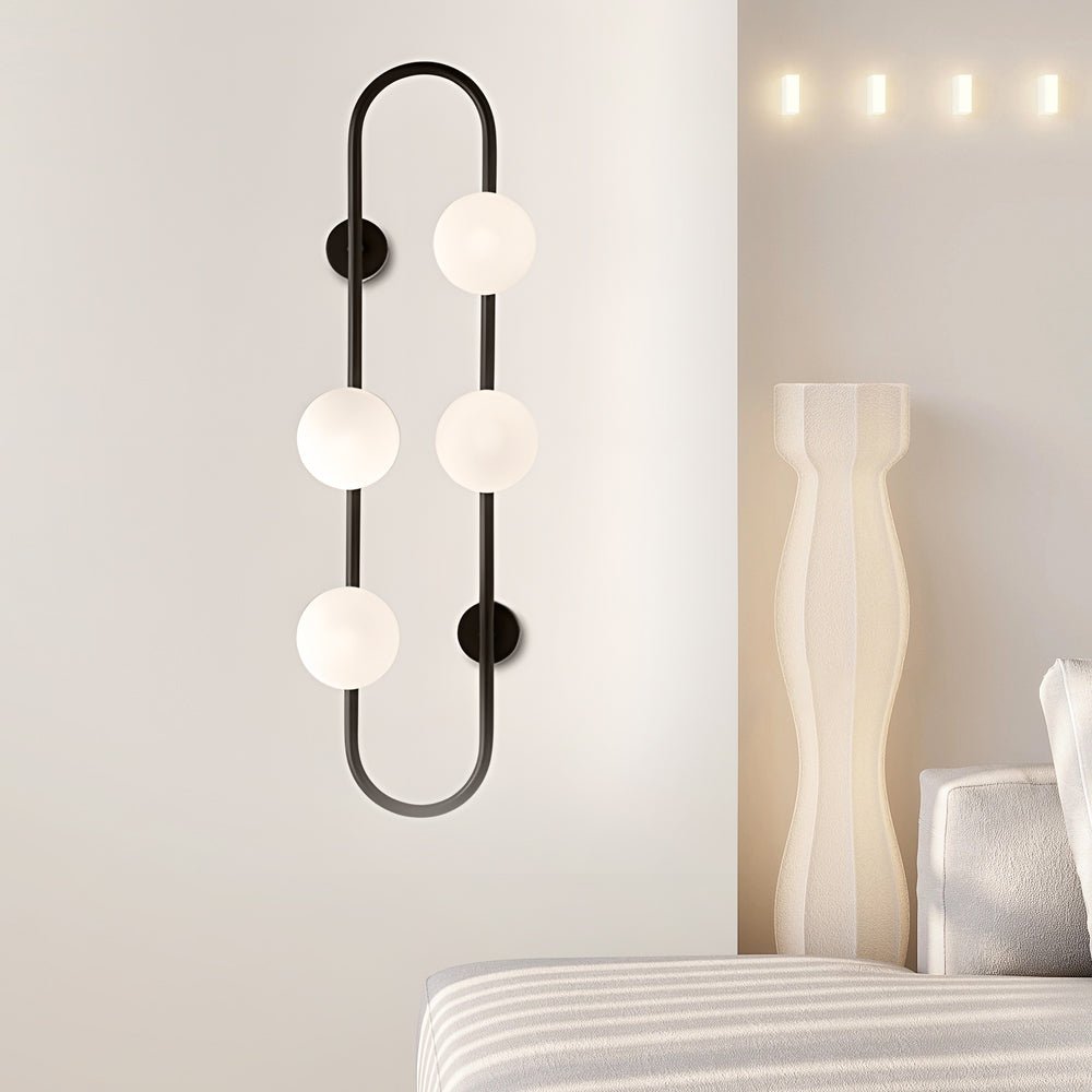 Modern 4-Globe Glass Bubble Wall Sconce with LED Light