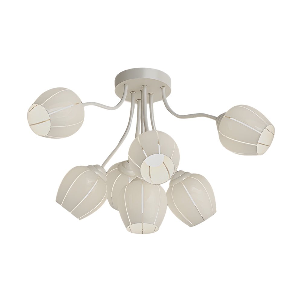 7-Head Floral Chandelier with 3-Step Dimming | Iron & Glass