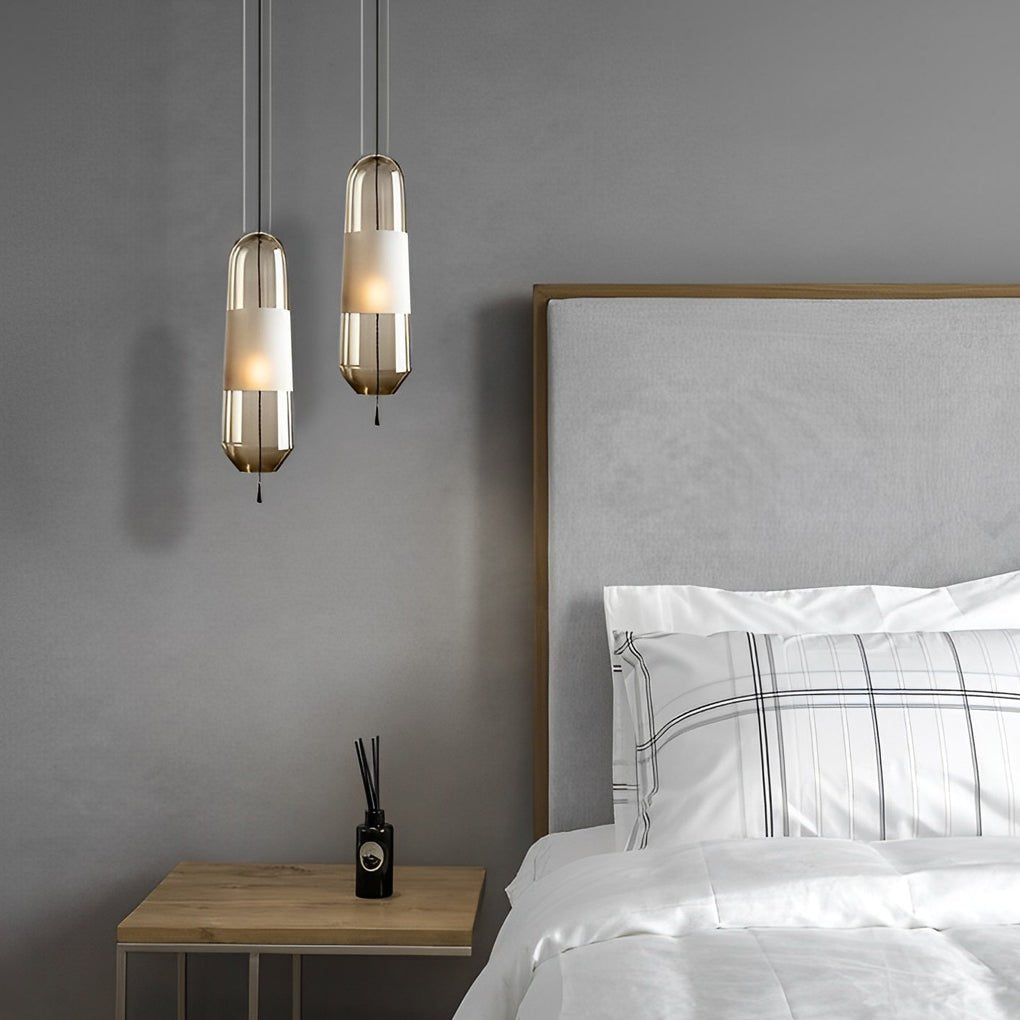 Modern Glass Pendant Light with Metal Hardware Fixture