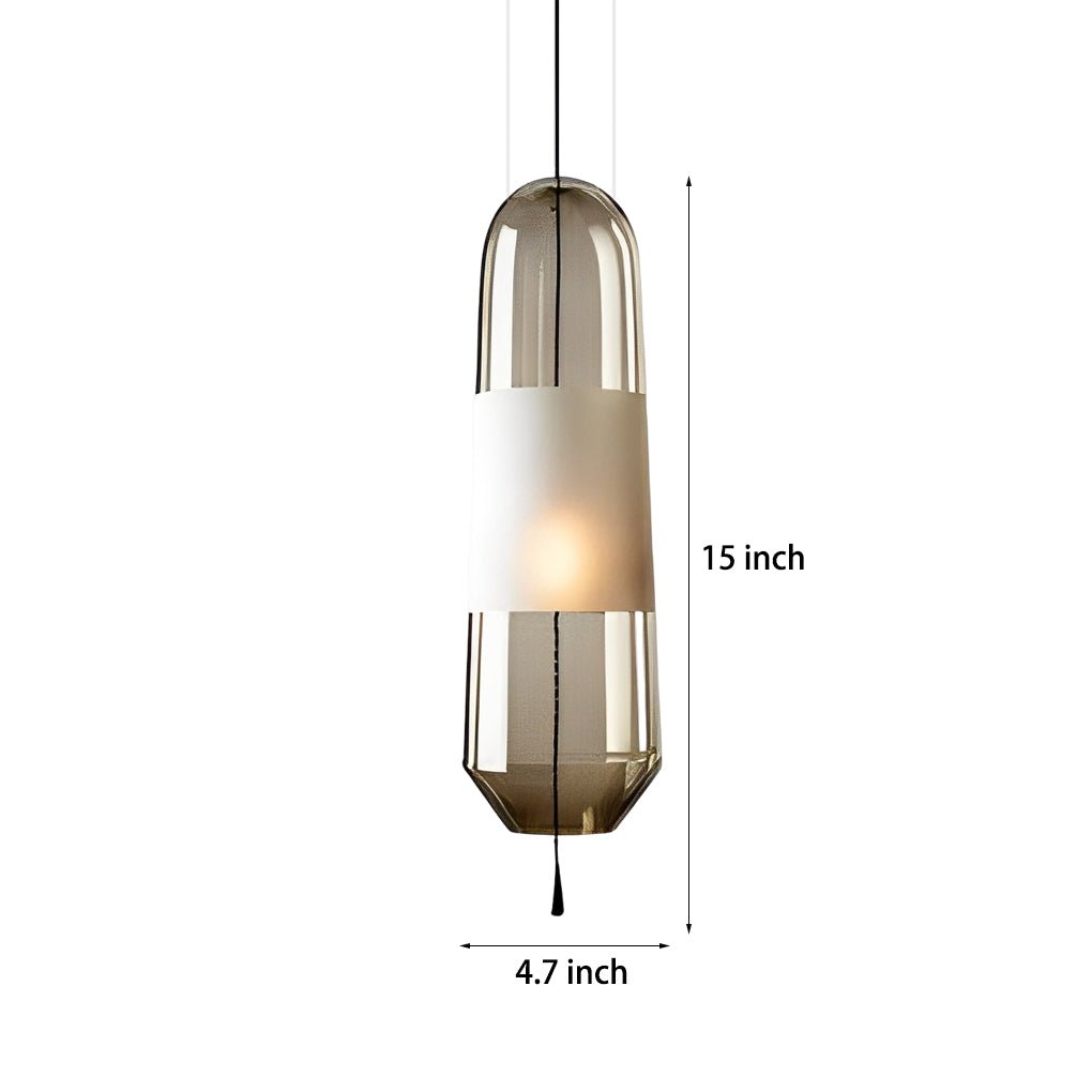 Modern Glass Pendant Light with Metal Hardware Fixture