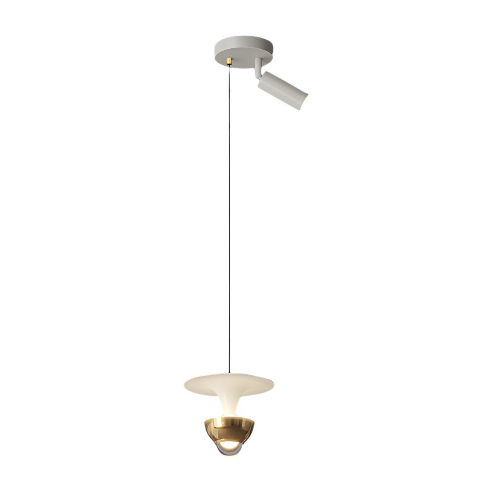 Modern LED Pendant Light with 3-Step Dimming & Adjustable Spotlight