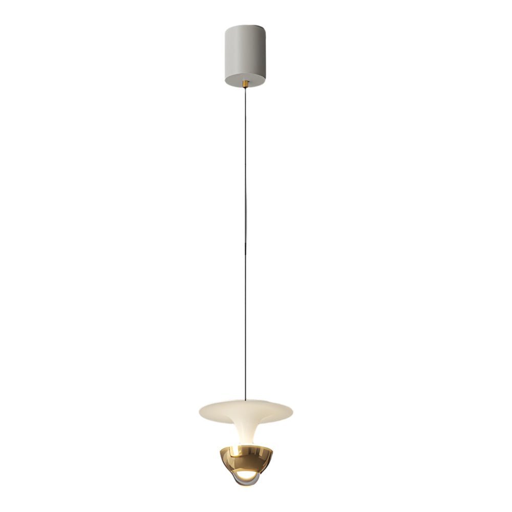 Modern LED Pendant Light with 3-Step Dimming & Adjustable Spotlight