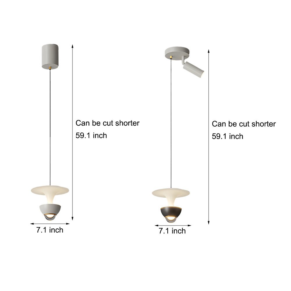 Modern LED Pendant Light with 3-Step Dimming & Adjustable Spotlight