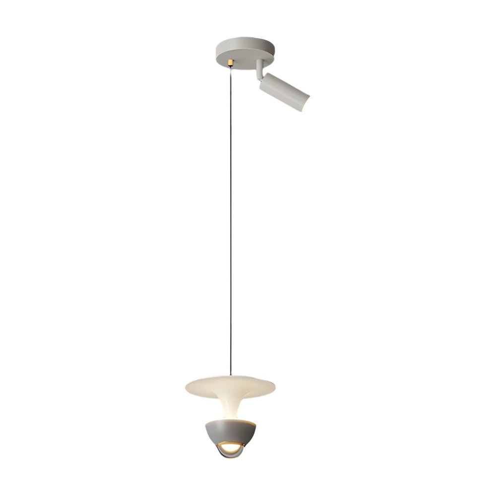 Modern LED Pendant Light with 3-Step Dimming & Adjustable Spotlight