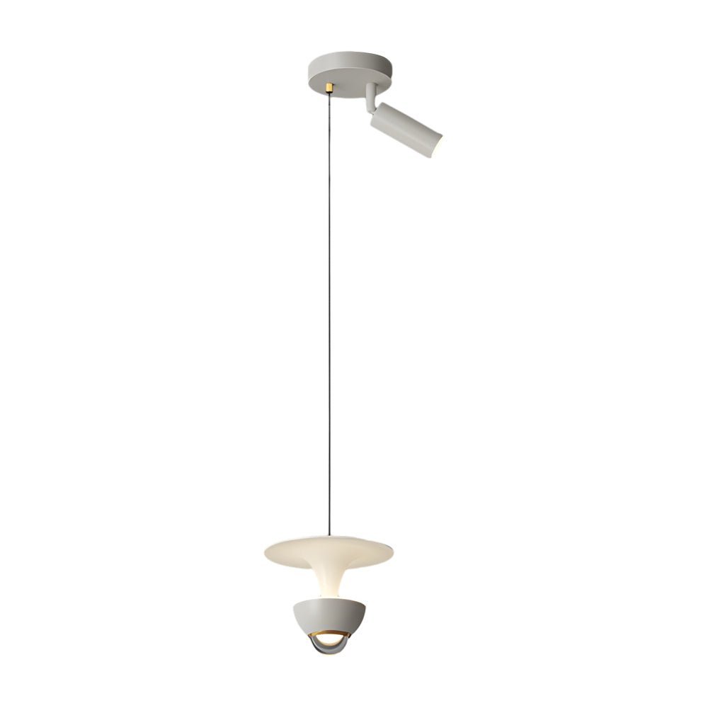 Modern LED Pendant Light with 3-Step Dimming & Adjustable Spotlight
