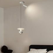 Modern LED Pendant Light with 3-Step Dimming & Adjustable Spotlight