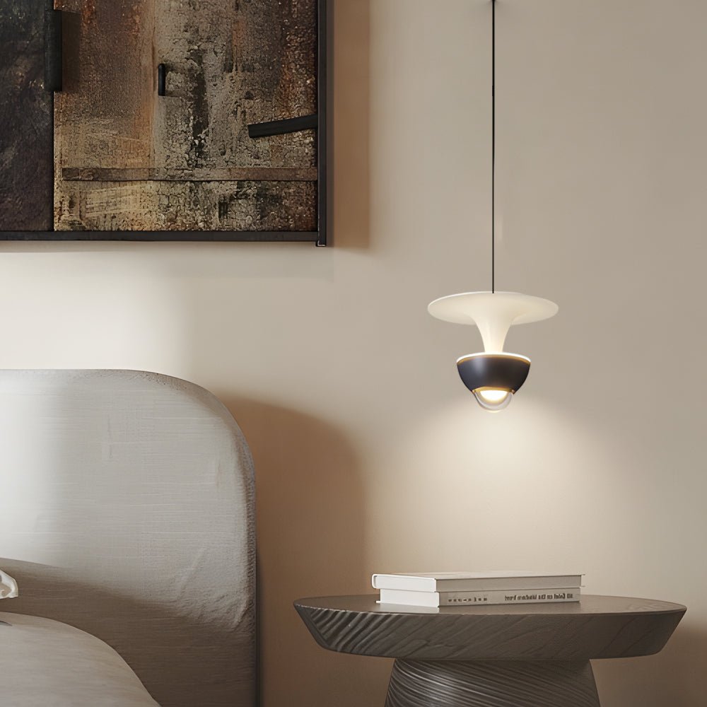 Modern LED Pendant Light with 3-Step Dimming & Adjustable Spotlight