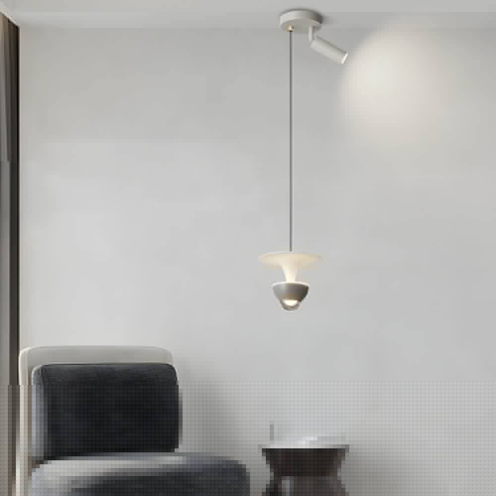 Modern LED Pendant Light with 3-Step Dimming & Adjustable Spotlight