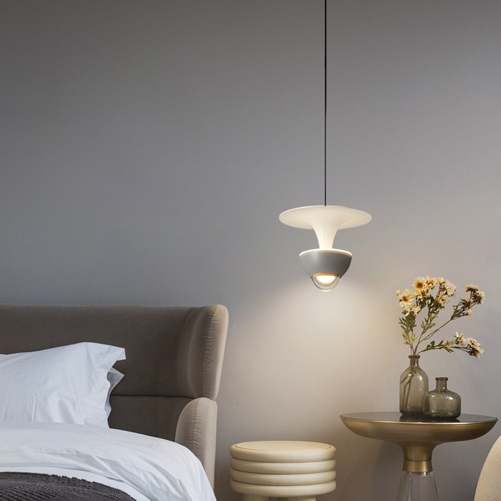 Modern LED Pendant Light with 3-Step Dimming & Adjustable Spotlight