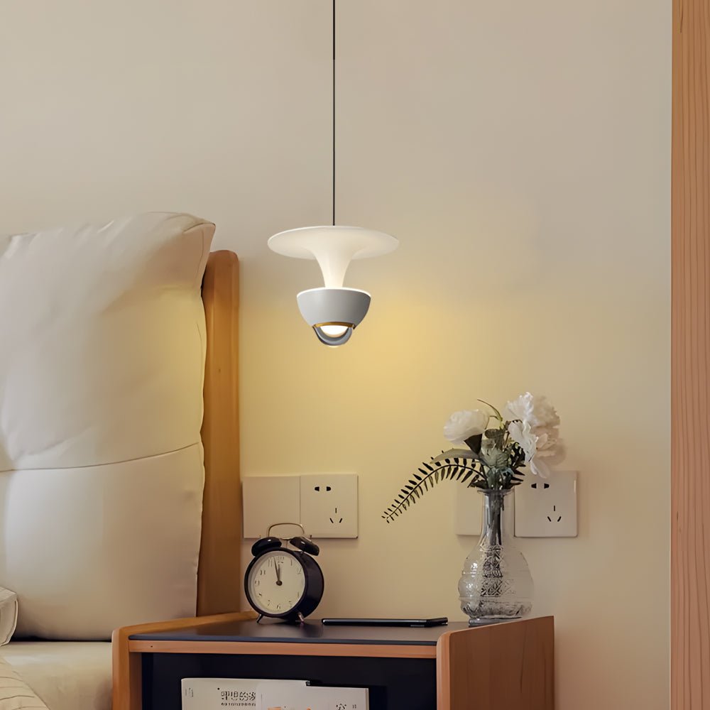 Modern LED Pendant Light with 3-Step Dimming & Adjustable Spotlight