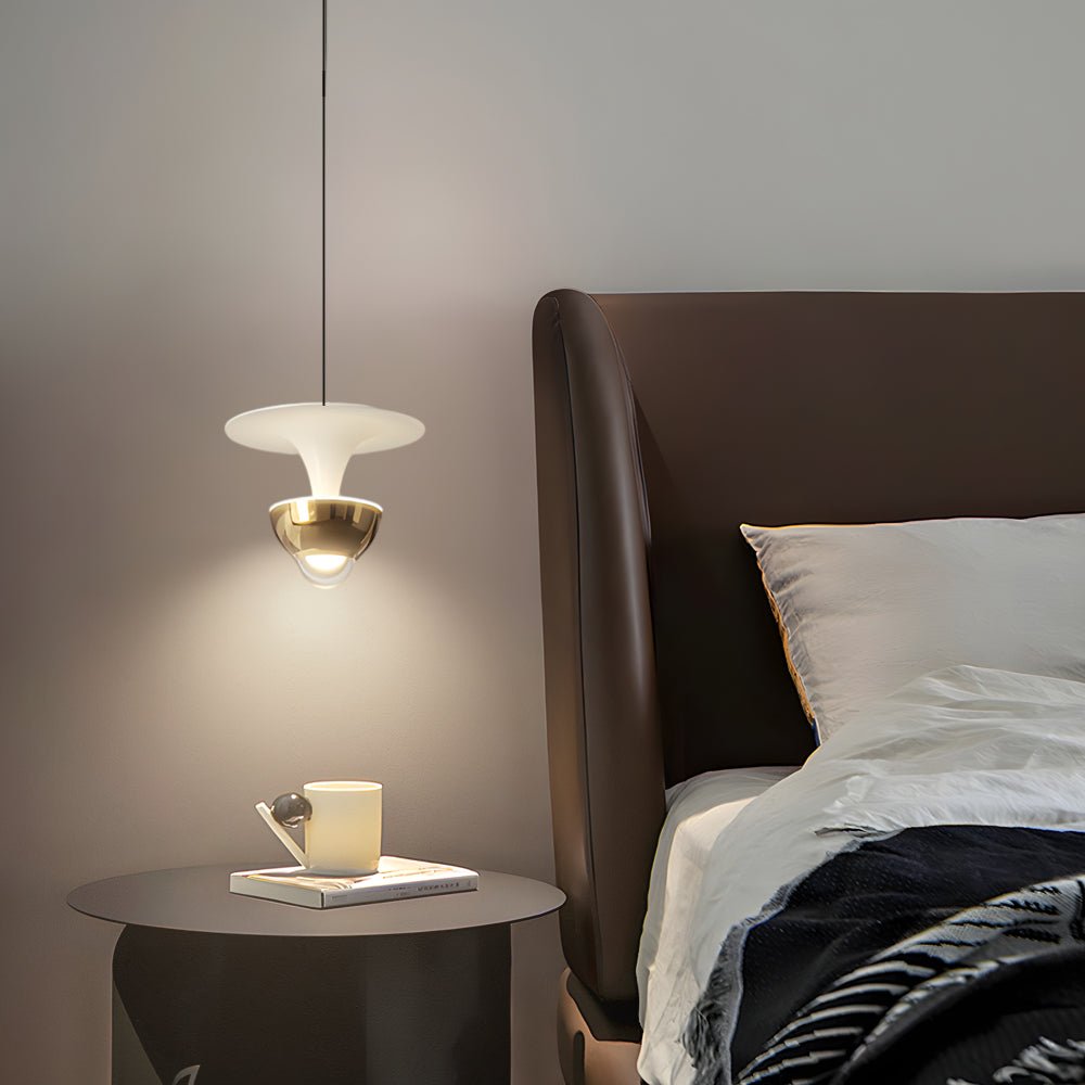 Modern LED Pendant Light with 3-Step Dimming & Adjustable Spotlight