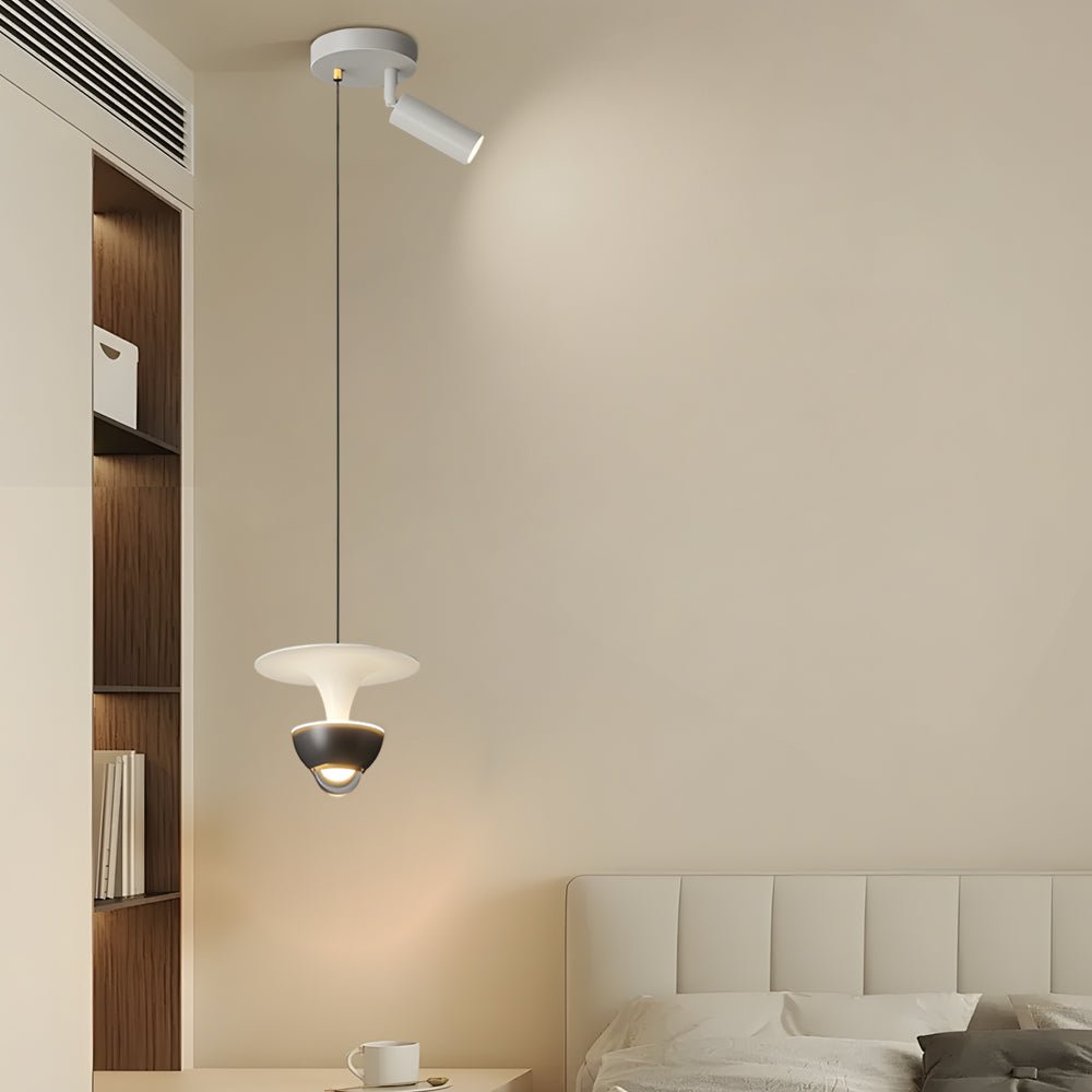 Modern LED Pendant Light with 3-Step Dimming & Adjustable Spotlight
