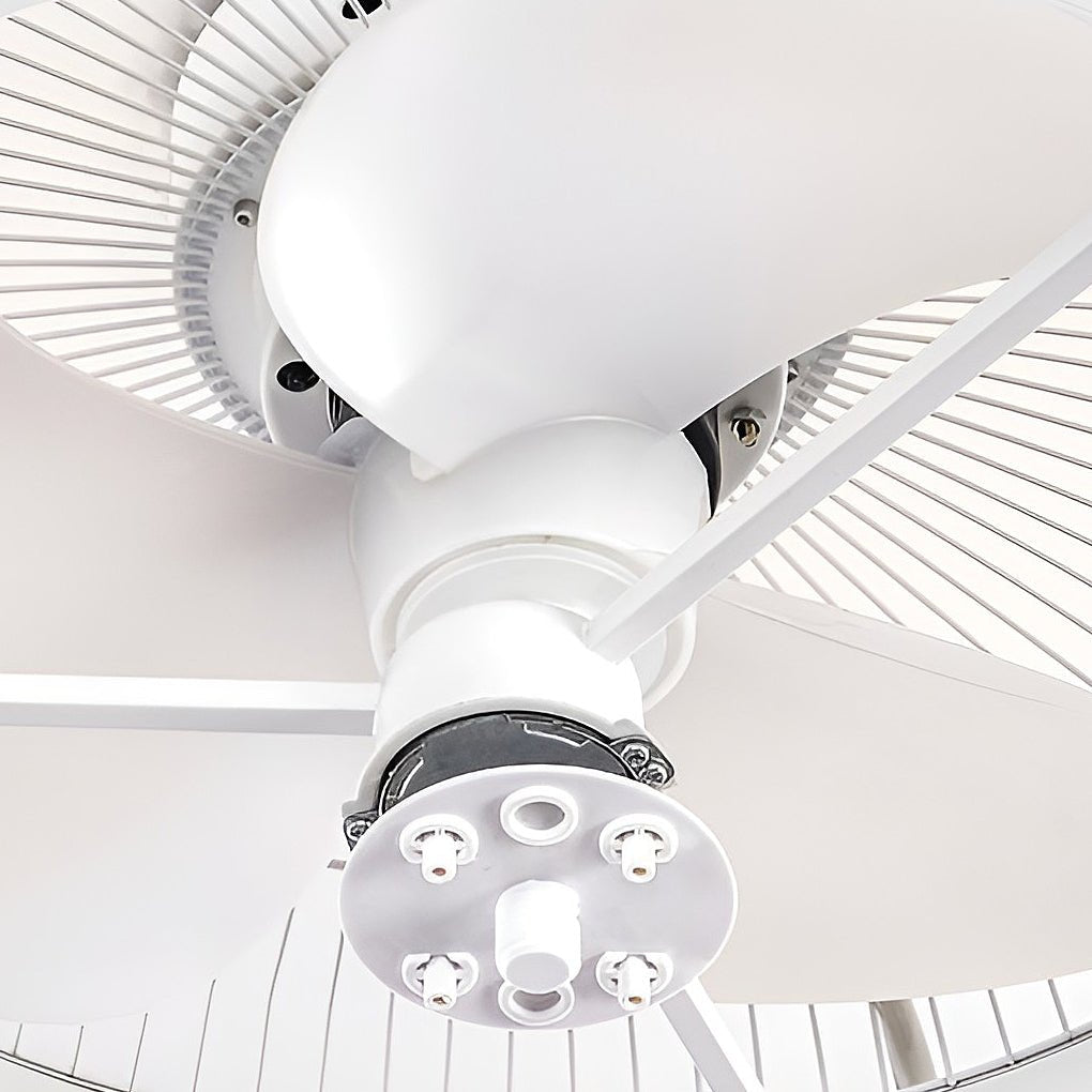 Modern Bladeless Ceiling Fan Light with Remote Control - White