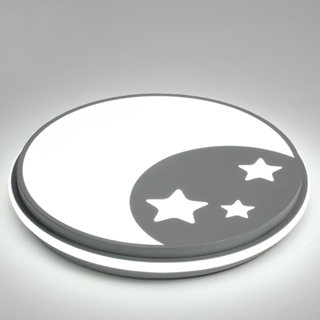 Modern Circular LED Ceiling Light for Kids Room - Cartoon Design