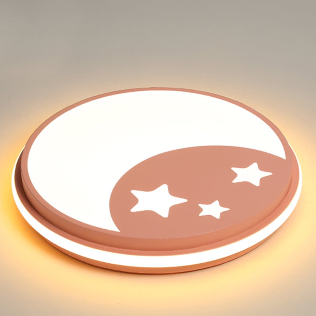 Modern Circular LED Ceiling Light for Kids Room - Cartoon Design