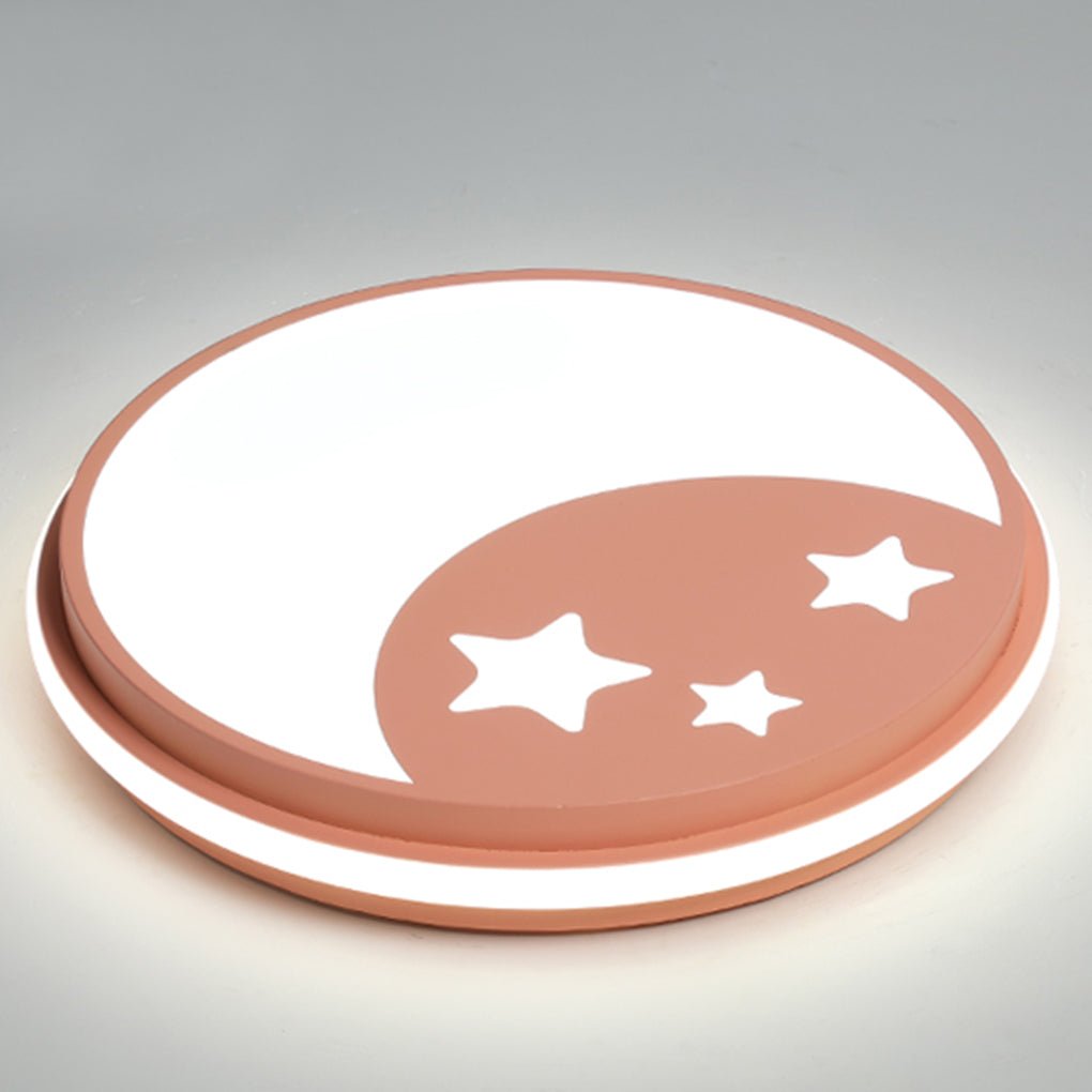 Modern Circular LED Ceiling Light for Kids Room - Cartoon Design