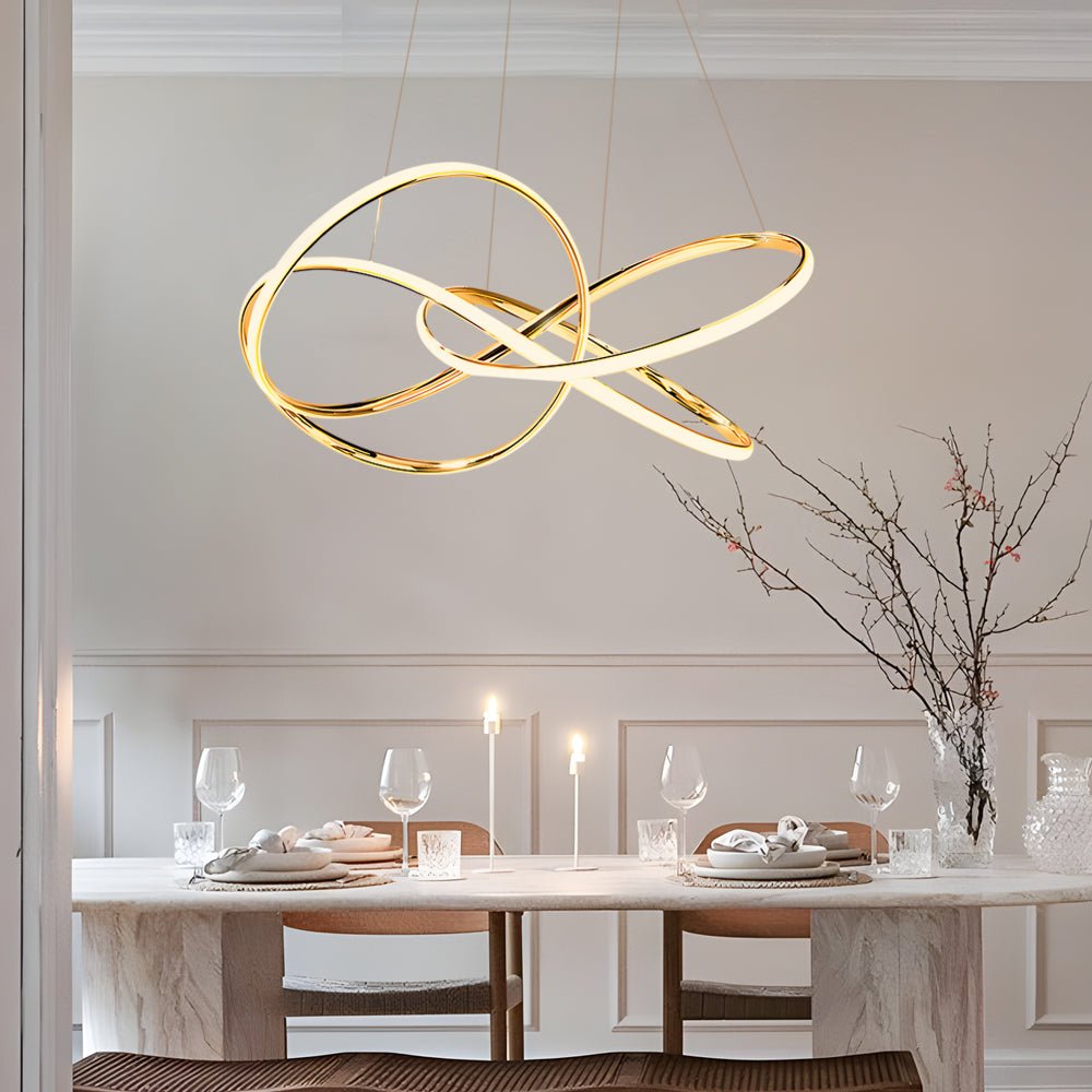 Modern Circular LED Chandelier with 3-Step Dimming
