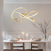 Modern Circular LED Chandelier with 3-Step Dimming