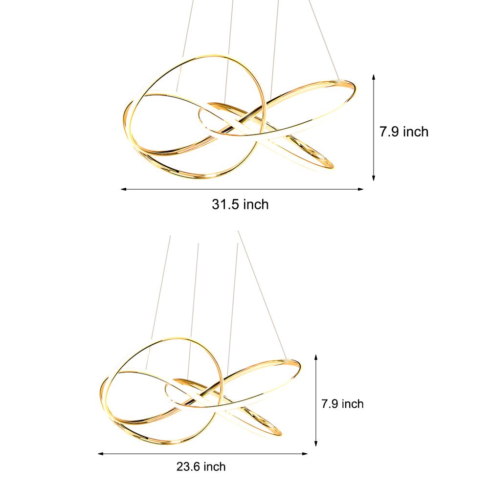 Modern Circular LED Chandelier with 3-Step Dimming
