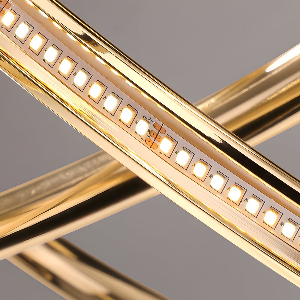 Modern Circular LED Chandelier with 3-Step Dimming