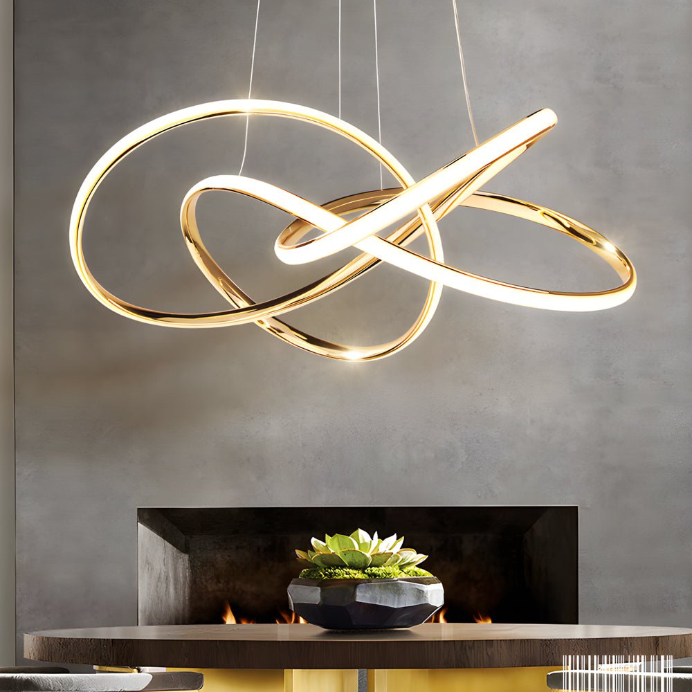 Modern Circular LED Chandelier with 3-Step Dimming