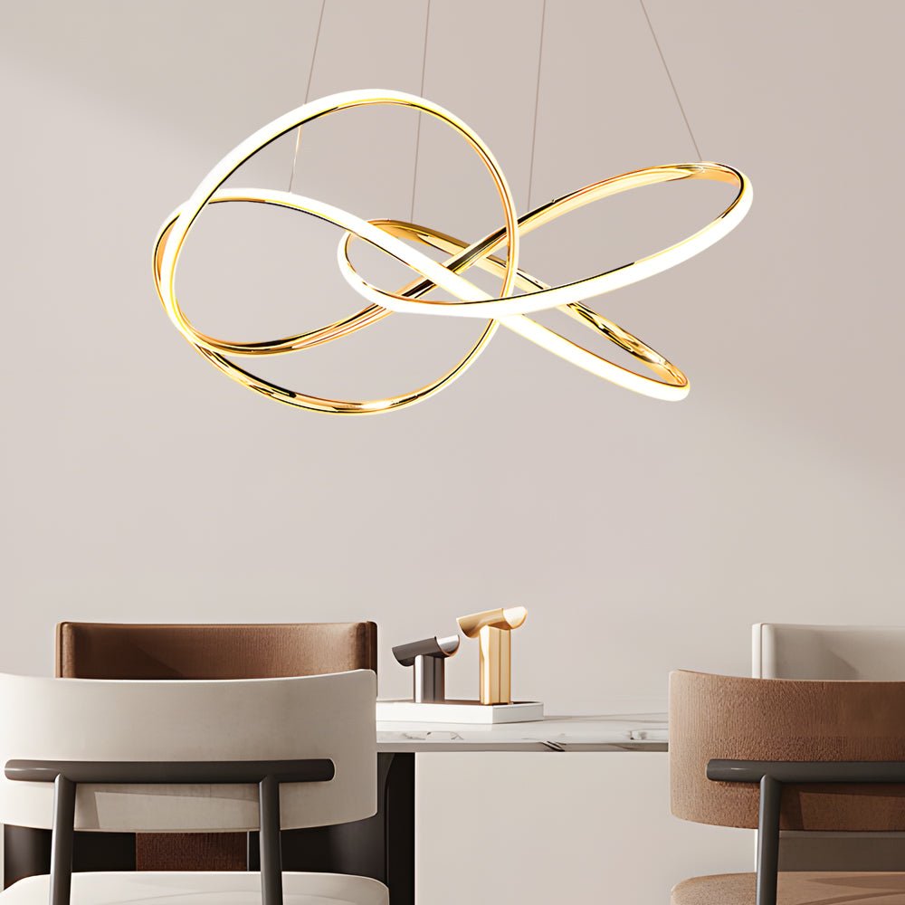 Modern Circular LED Chandelier with 3-Step Dimming