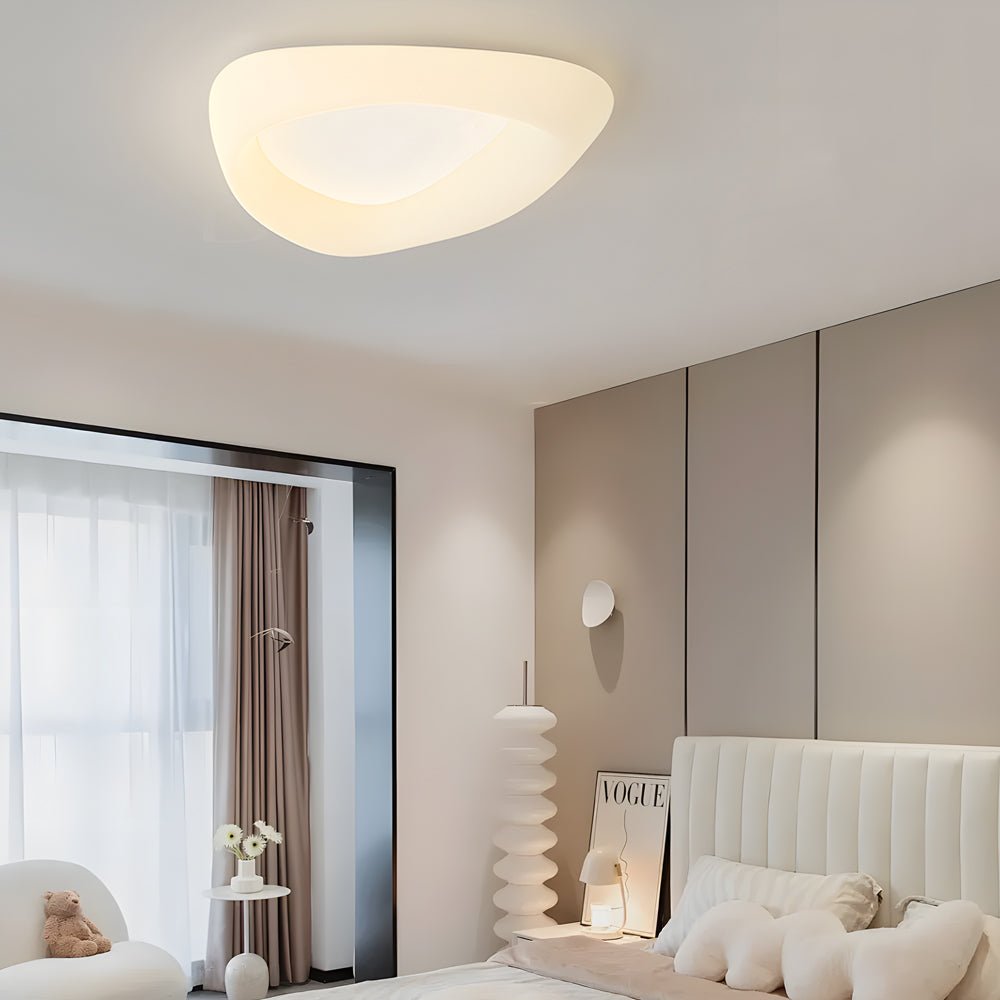 Modern Cobblestone LED Flush Mount Ceiling Light with 3-Step Dimming