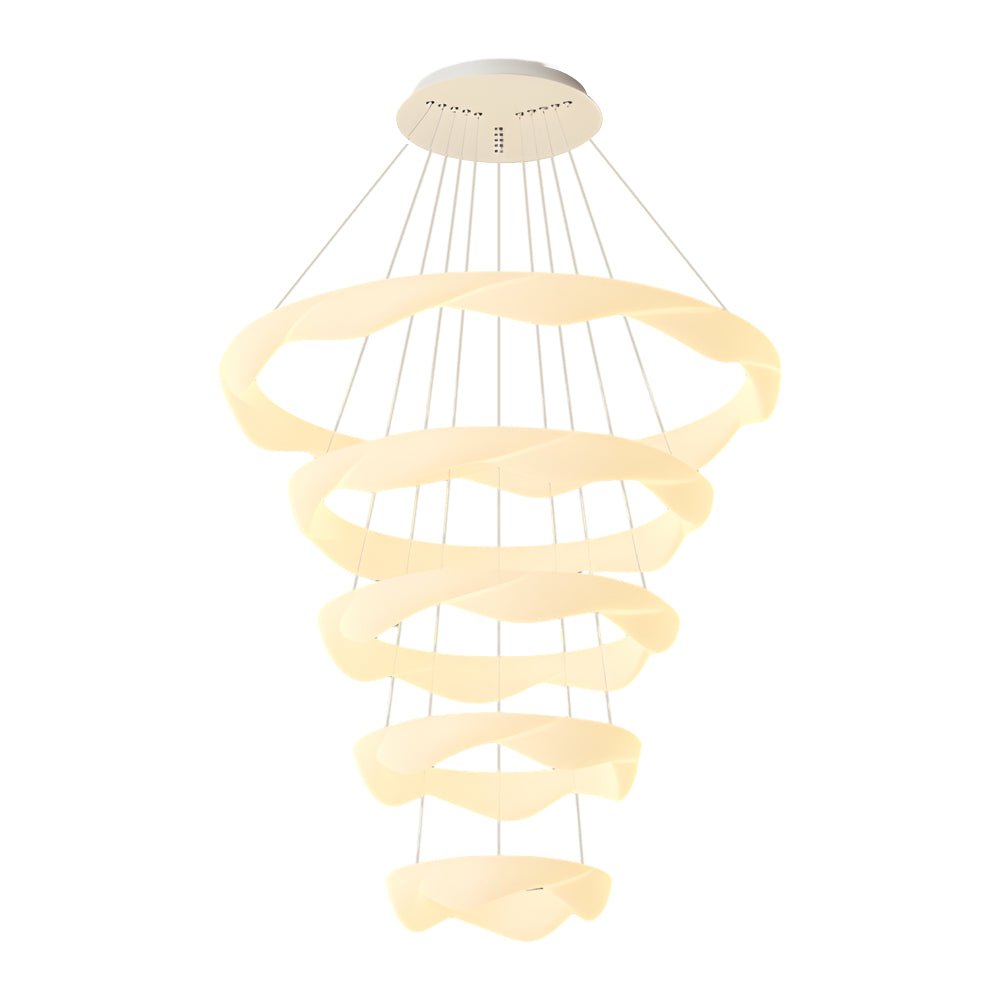 Modern Ring Chandelier with 3-Step Dimming | Iron & PE Construction