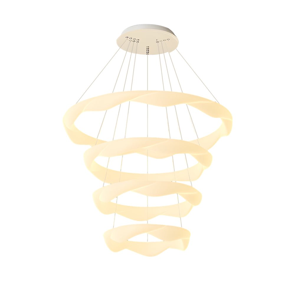 Modern Ring Chandelier with 3-Step Dimming | Iron & PE Construction
