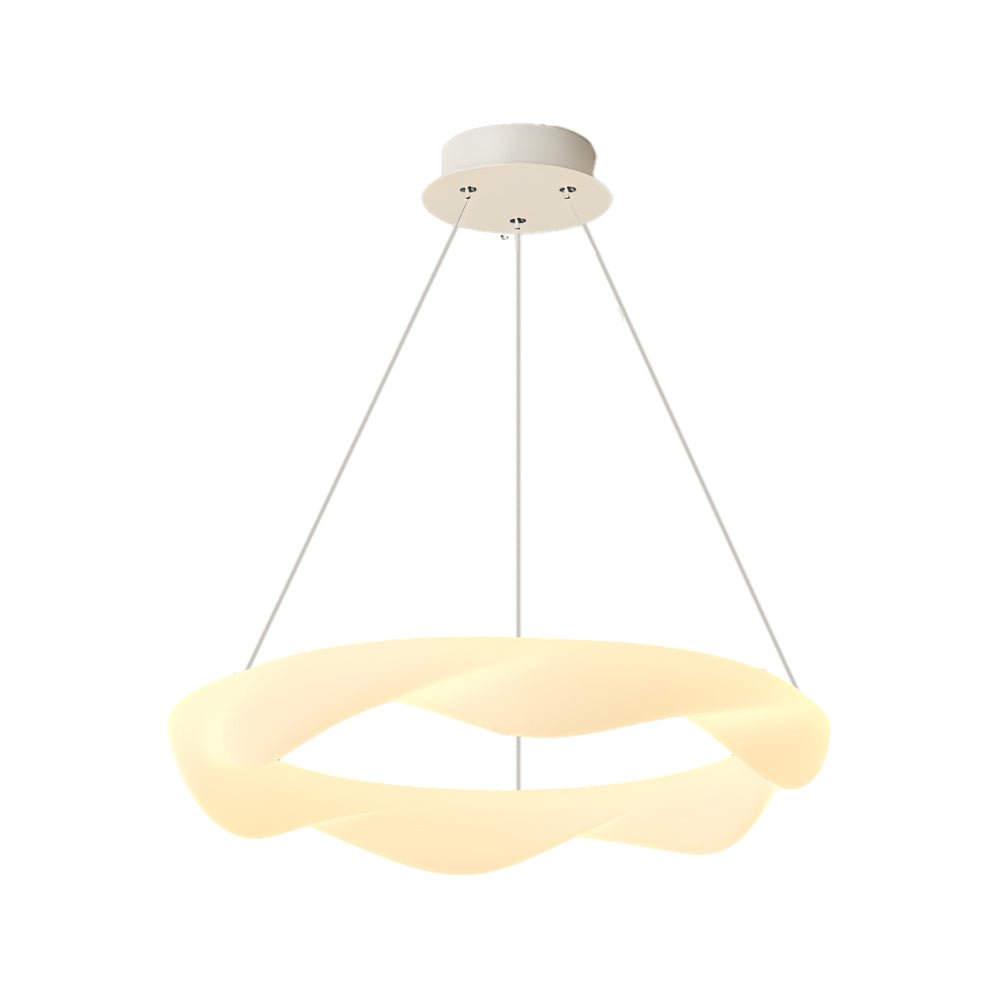 Modern Ring Chandelier with 3-Step Dimming | Iron & PE Construction
