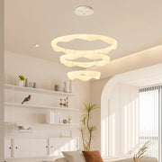 Modern Ring Chandelier with 3-Step Dimming | Iron & PE Construction