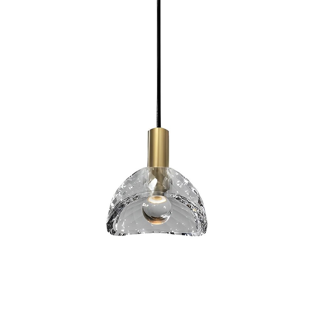 Crystal Shade LED Pendant Light Modern Copper Minimalist Fixture