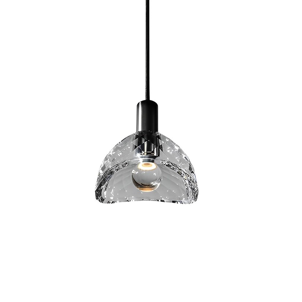 Crystal Shade LED Pendant Light Modern Copper Minimalist Fixture