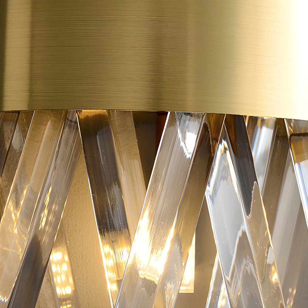 Crystal Strip Wall Sconce Modern Up Down Light Stainless Steel