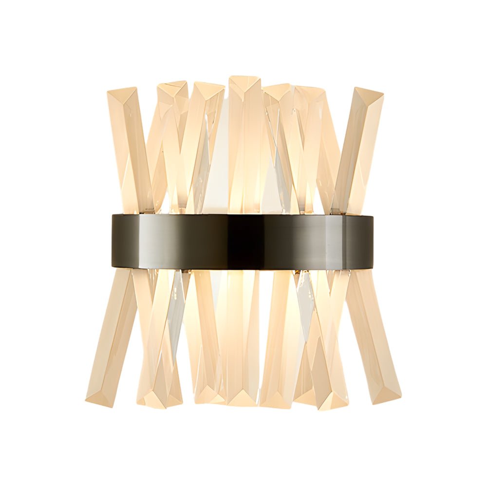 Crystal Strip Wall Sconce Modern Up Down Light Stainless Steel