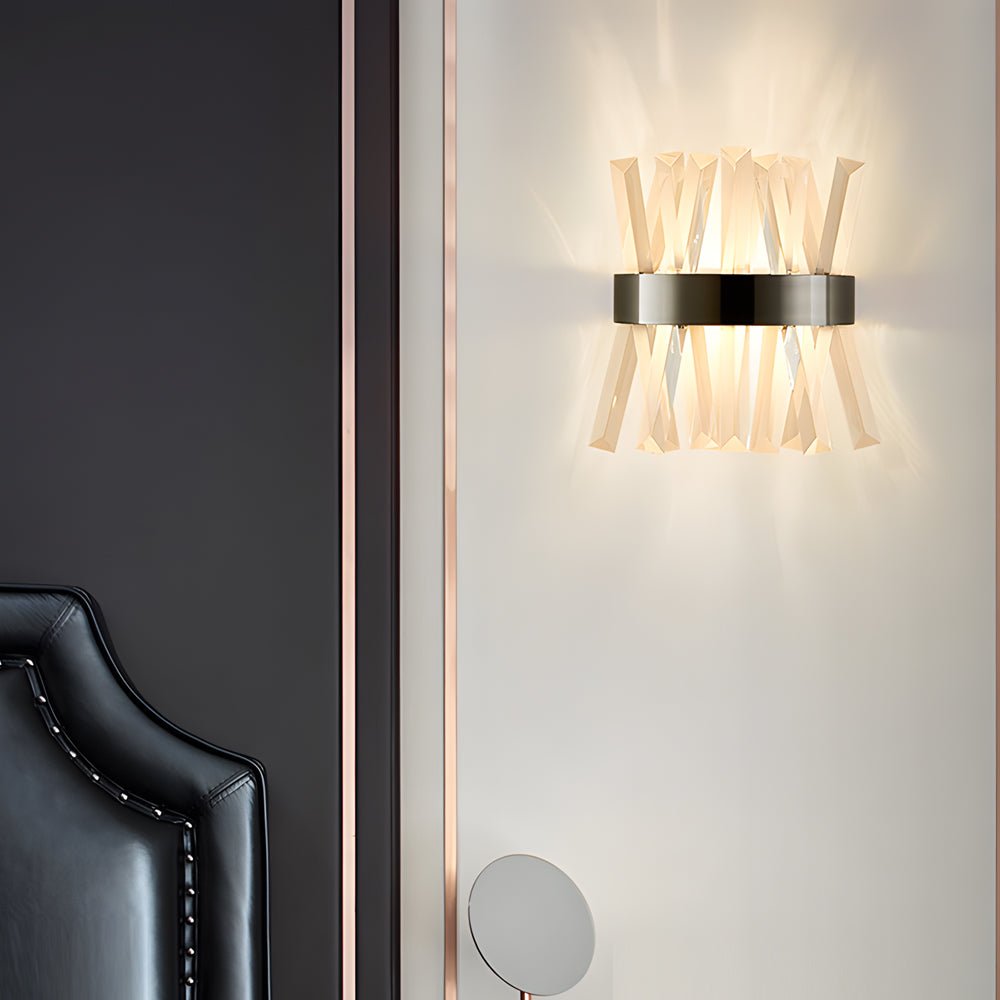 Crystal Strip Wall Sconce Modern Up Down Light Stainless Steel
