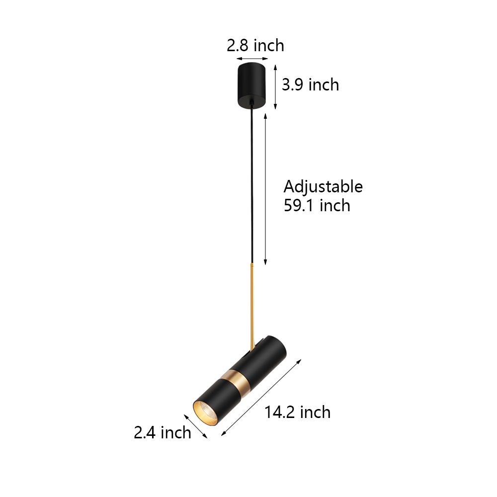 Modern Cylindrical LED Pendant Light with 3-Step Dimming