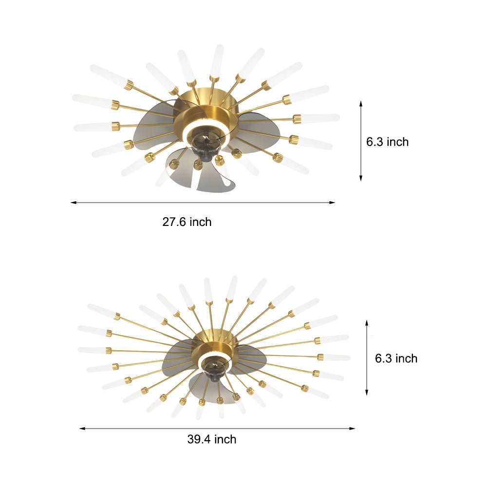 Modern Flower Design Ceiling Fan with Dimmable LED Light