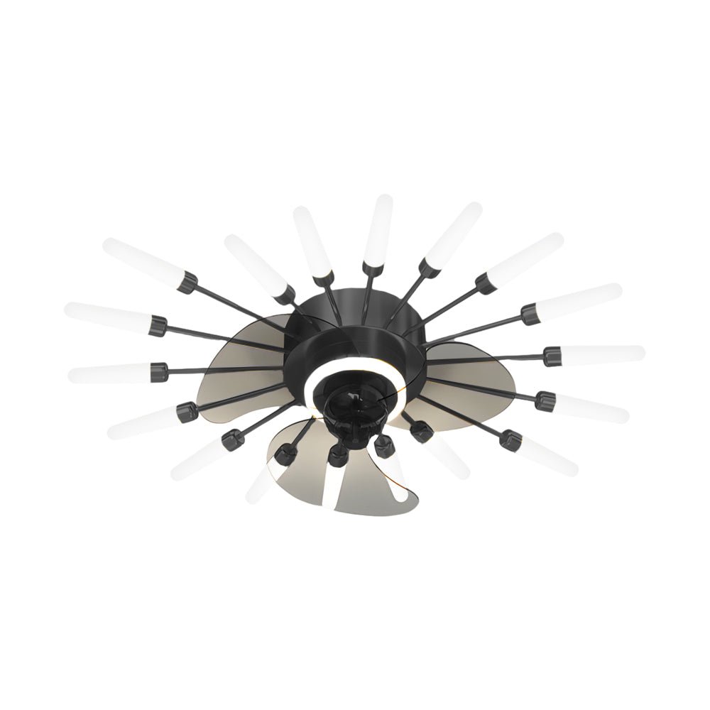 Modern Flower Design Ceiling Fan with Dimmable LED Light