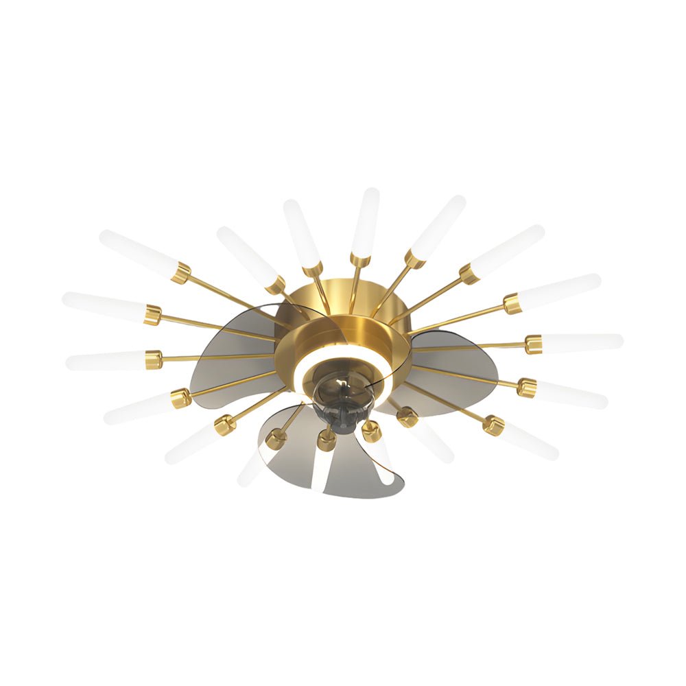 Modern Flower Design Ceiling Fan with Dimmable LED Light