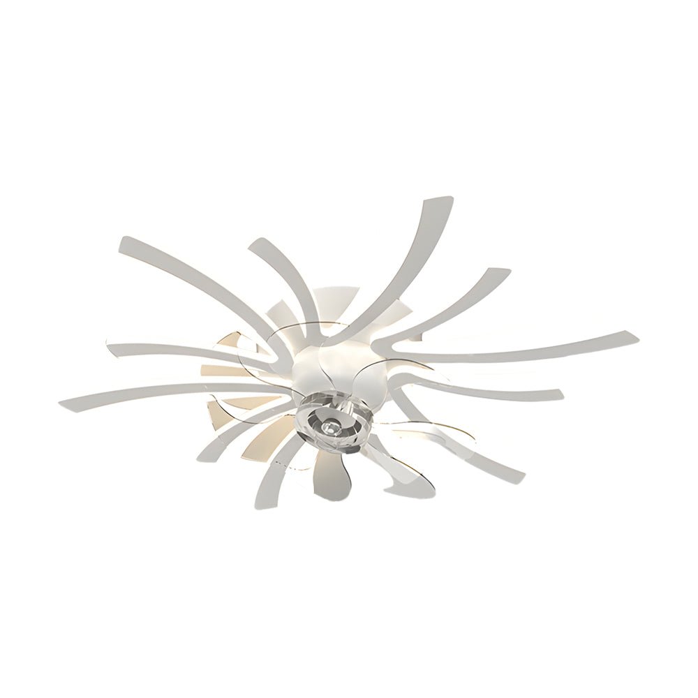 Modern Floral Ceiling Fan Light with LED - 3-Step Dimming