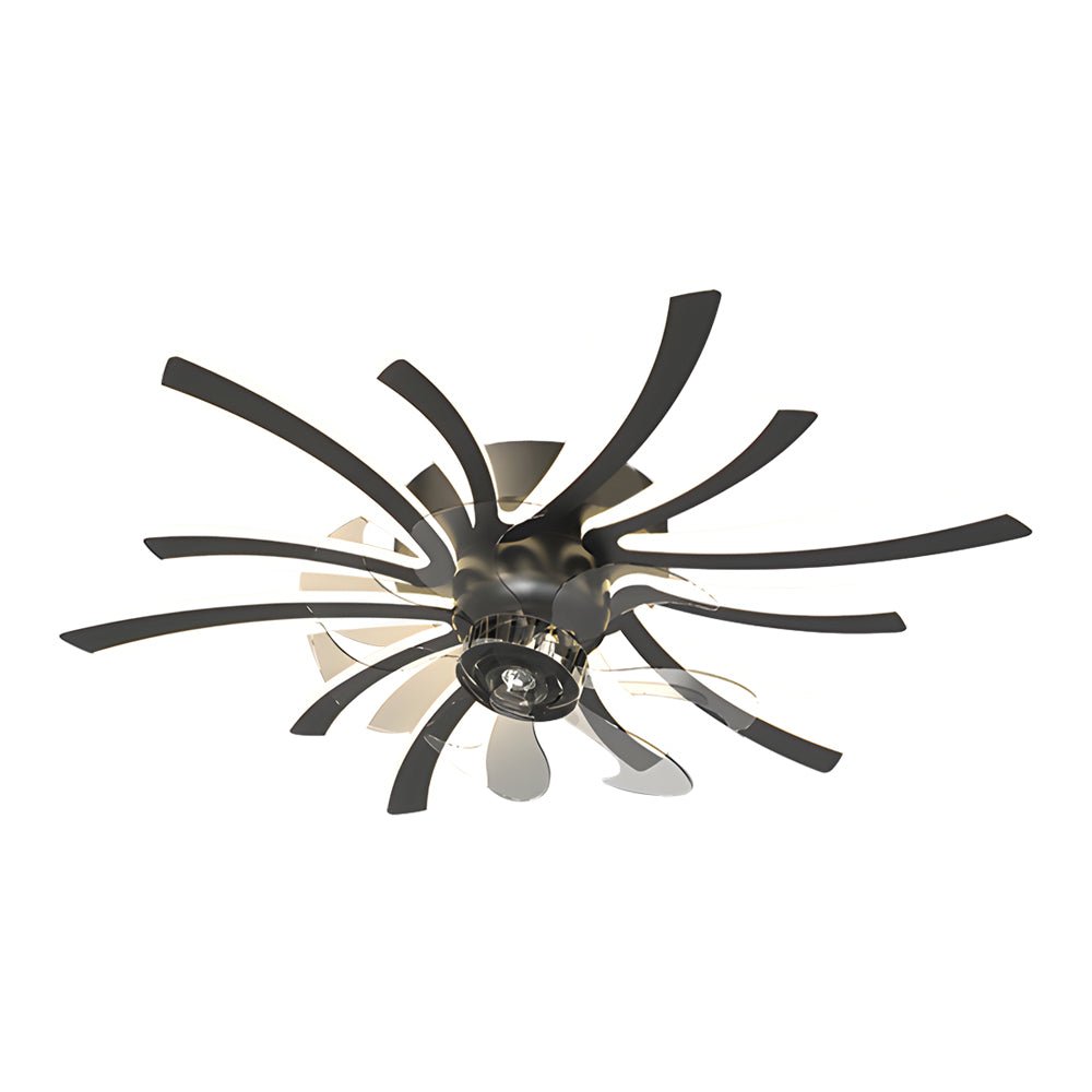 Modern Floral Ceiling Fan Light with LED - 3-Step Dimming