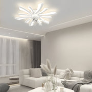 Modern Floral Ceiling Fan Light with LED - 3-Step Dimming