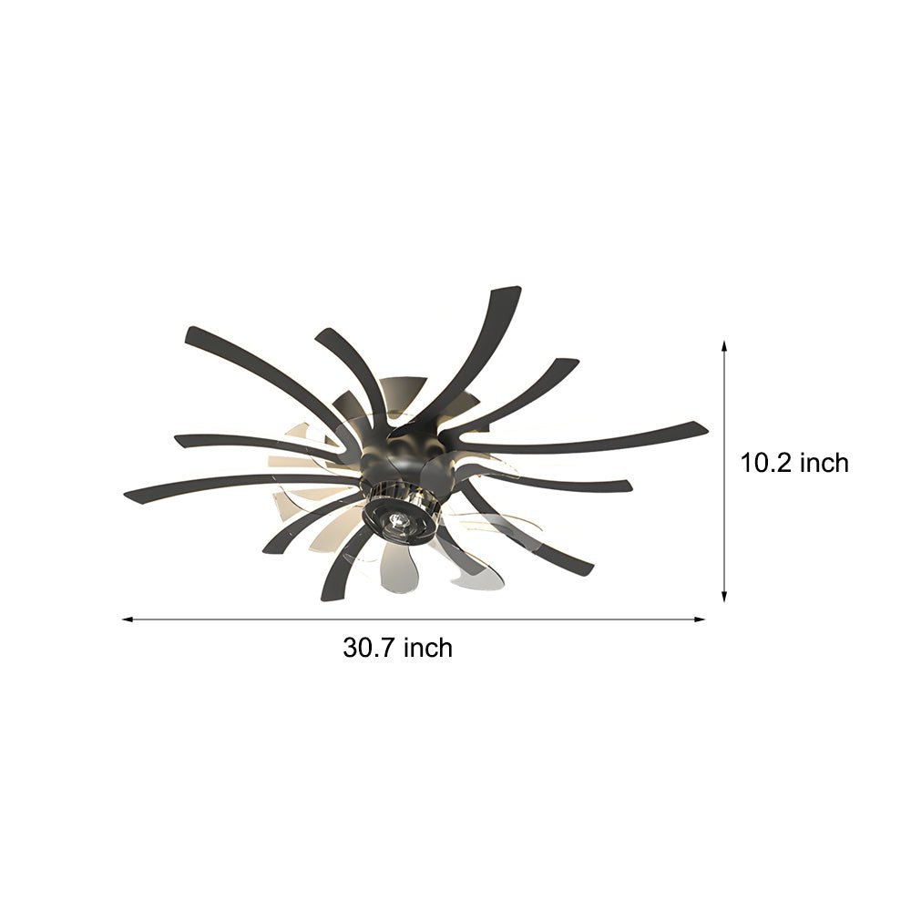 Modern Floral Ceiling Fan Light with LED - 3-Step Dimming