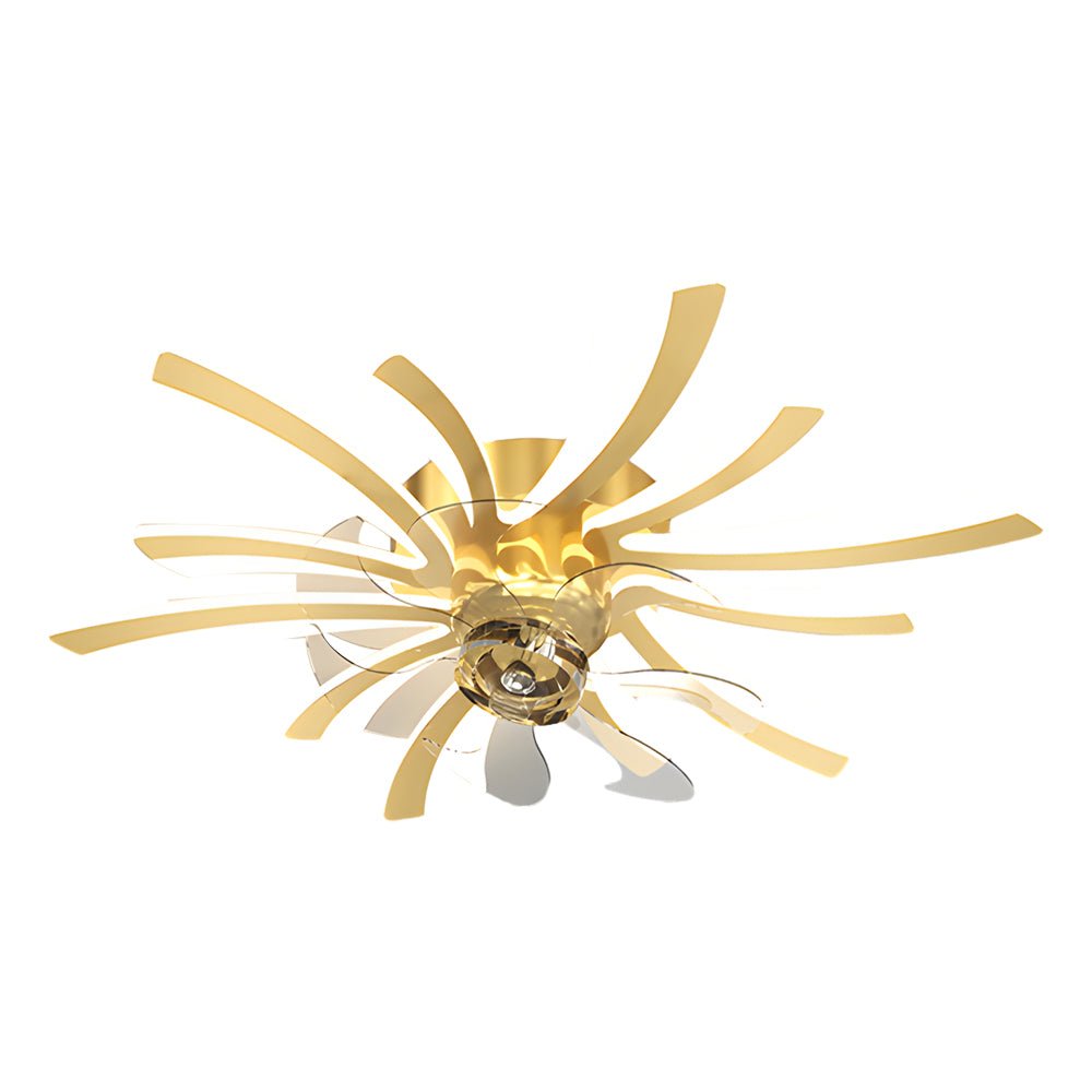 Modern Floral Ceiling Fan Light with LED - 3-Step Dimming