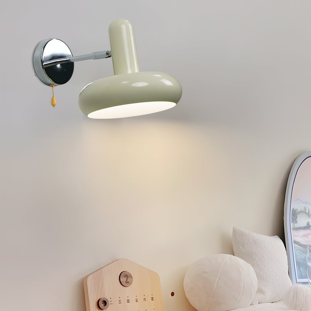 Modern Glass Swing Arm Dimmable Wall Lamp with Remote Control